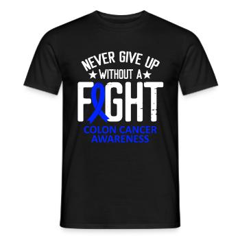 Colorectal Cancer Awareness Without a Fight Ribbon - Männer T-Shirt - Schwarz - Vorne - AI Model Male 178 light (178cm)