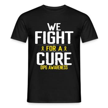 DIPG Awareness a Cure Yellow Ribbon Glial Cancer - Men's T-Shirt - black - Front - AI Model Male 178 light (178cm)