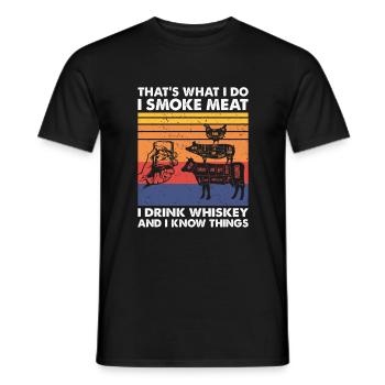 That's what I do, BBQ Meat Smoker Whiskey Drinker - Männer T-Shirt - Schwarz - Vorne - AI Model Male 178 light (178cm)