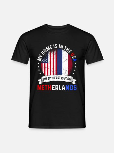 Nederlandse Amerikaanse Vlag Dutch Roots USA Citizen - Heren T-shirt - zwart