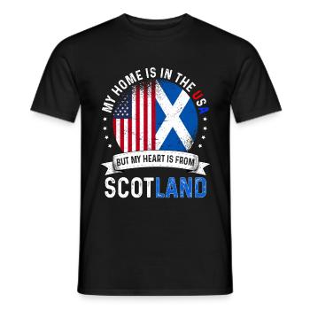 Scottish American Flag Scottish Roots USA Citizen - T-shirt homme - noir - Devant - AI Model Male 178 light (178cm)