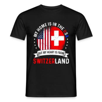 Swiss American Flag Swiss Roots USA Citizen - T-shirt homme - noir - Devant - AI Model Male 178 light (178cm)