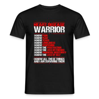 Heart Disease Awareness I know Pain Red Ribbon - T-shirt homme - noir - Devant - AI Model Male 178 light (178cm)