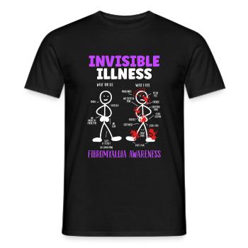 Fibromyalgia Awareness Illness Disease Survivor - Men's T-Shirt - black - Front - AI Model Male 178 light (178cm)