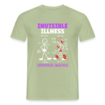 Fibromyalgia Awareness Illness Disease Survivor - Men's T-Shirt - sage - Front - AI Model Male 178 light (178cm)