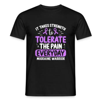 Chronic Migraine Awareness Purple Ribbon Fighter - Männer T-Shirt - Schwarz - Vorne - AI Model Male 178 light (178cm)