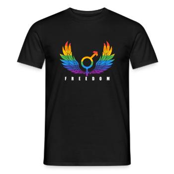 Gay Pride Month Liberté CSD - T-shirt homme - noir - Devant - AI Model Male 178 light (178cm)