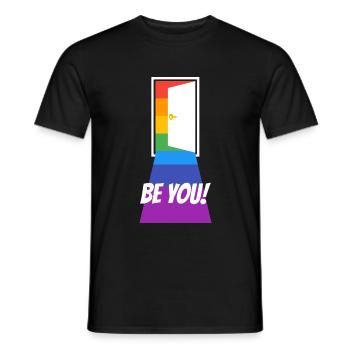 Soyez gay CSD Pride Month - T-shirt homme - noir - Devant - AI Model Male 178 light (178cm)