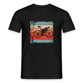Retro Gravel Bike - Bikepacking Cycling - Männer T-Shirt - Schwarz - Vorne - AI Model Male 178 light (178cm)