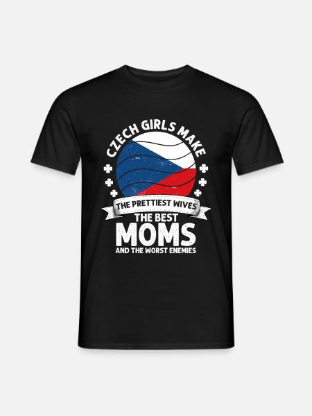 Czech Republic Mom Czechia Mama Czech American - Männer T-Shirt - Schwarz