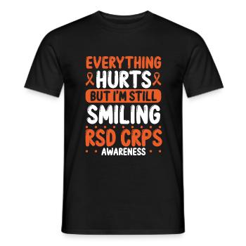 RSD CRPS Warrior Orange Ribbon CRPS Awareness - T-shirt homme - noir - Devant - AI Model Male 178 light (178cm)