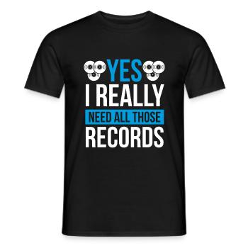 Record Collecting Need those Vinyl Records - Männer T-Shirt - Schwarz - Vorne - AI Model Male 178 light (178cm)