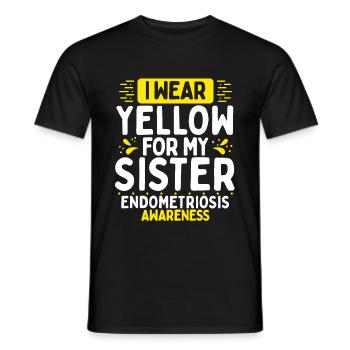 Endometriosis Awareness Yellow Ribbon Twin Sister - Men's T-Shirt - black - Front - AI Model Male 178 light (178cm)