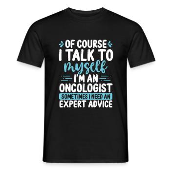 Oncologist Talk to myself Chemotherapy Cancer - Men's T-Shirt - black - Front - AI Model Male 178 light (178cm)