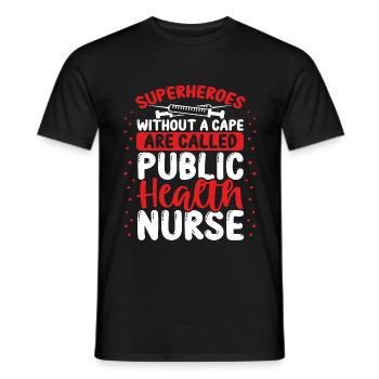Les travailleurs de la santé sont des infirmières en santé publique - T-shirt homme - noir - Devant - AI Model Male 178 light (178cm)