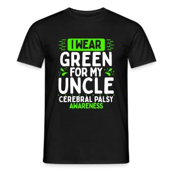 Sensibilisation à la paralysie cérébrale Ruban vert Oncle - T-shirt homme - noir - Devant - AI Model Male 178 light (178cm)