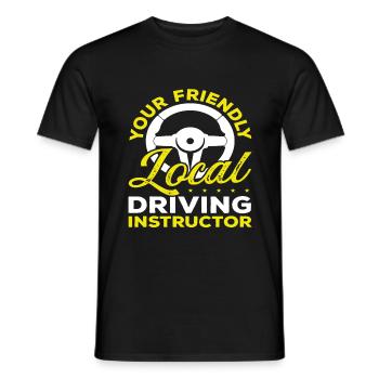 École de conduite Votre instructeur de conduite local - T-shirt homme - noir - Devant - AI Model Male 178 light (178cm)