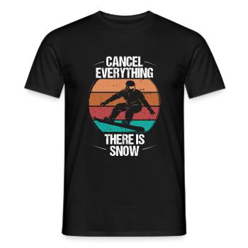 Snowboarding Retro Cancel Everything Snow Vintage - Männer T-Shirt - Schwarz - Vorne - AI Model Male 178 light (178cm)