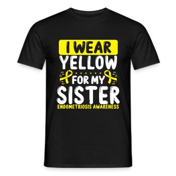 Sœur Ruban Jaune Double Endométriose Sensibilisation - T-shirt homme - noir - Devant - AI Model Male 178 light (178cm)