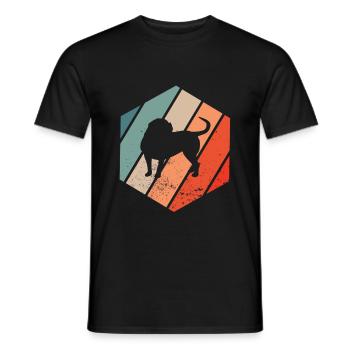 Colorbull Vintage Continental Bulldog Retro Dogs - Men's T-Shirt - black - Front - AI Model Male 178 light (178cm)