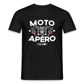 Moto Apéro Club - T-shirt homme - noir - Devant - AI Model Male 178 light (178cm)