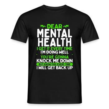 Mois de la sensibilisation à la santé mentale Santé mentale - T-shirt homme - noir - Devant - AI Model Male 178 light (178cm)