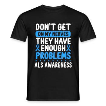 Blue ALS Ribbon Warrior Suvrivor ALS Awareness - Men's T-Shirt - black - Front - AI Model Male 178 light (178cm)