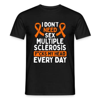 Multiple Sclerosis Awareness Orange MS Ribbon - Men's T-Shirt - black - Front - AI Model Male 178 light (178cm)