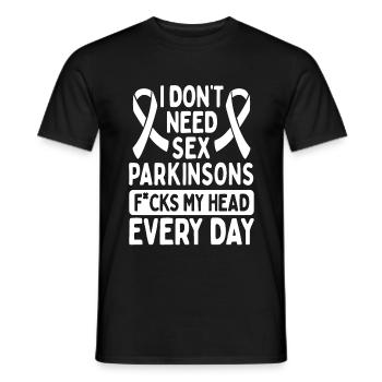 Parkinson's Awareness White Parkinson's Ribbon - Men's T-Shirt - black - Front - AI Model Male 178 light (178cm)
