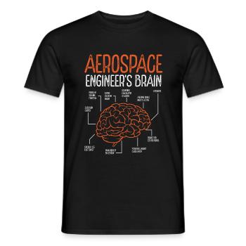 Aerospace Engineering Brain for Aerospace Engineer - Men's T-Shirt - black - Front - AI Model Male 178 light (178cm)