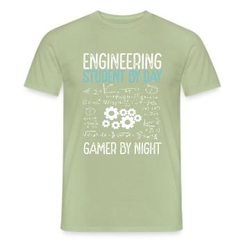 Engineering College Student School Graduate - Men's T-Shirt - sage - Front - AI Model Male 178 light (178cm)