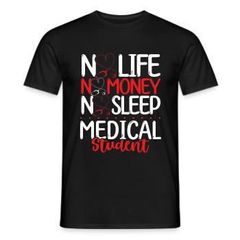 Étudiant survivant à l’obtention du diplôme de l’école de médecine - T-shirt homme - noir - Devant - AI Model Male 178 light (178cm)