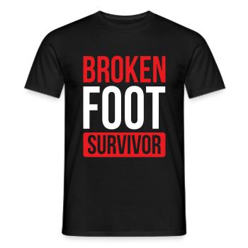 Get well soon Broken Foot Foot Survivor - Männer T-Shirt - Schwarz - Vorne - AI Model Male 178 light (178cm)