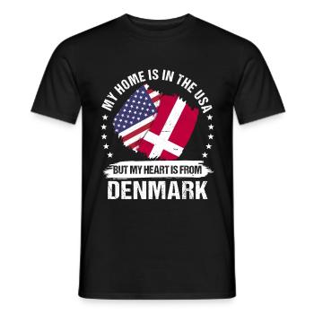 Patriote américain Danemark Drapeau Racines danoises - T-shirt homme - noir - Devant - AI Model Male 178 light (178cm)