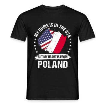 American Patriot Poland Flag American Polish Roots - Männer T-Shirt - Schwarz - Vorne - AI Model Male 178 light (178cm)