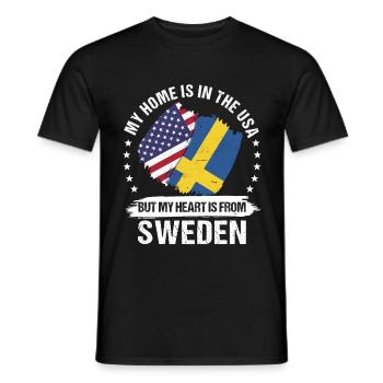 Patriote américain Suède Drapeau Racines suédoises - T-shirt homme - noir - Devant - AI Model Male 178 light (178cm)