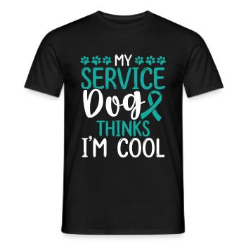 PTSD Patch Pour chien Soutien TSD Animal Ruban PTSD - T-shirt homme - noir - Devant - AI Model Male 178 light (178cm)