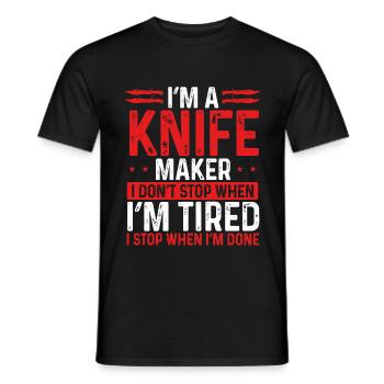 Knife Collecting Bladesmith Knife Maker Knives - Männer T-Shirt - Schwarz - Vorne - AI Model Male 178 light (178cm)