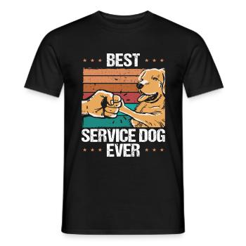 Harnais pour chien d’assistance dans l’animal de soutien de formation - T-shirt homme - noir - Devant - AI Model Male 178 light (178cm)