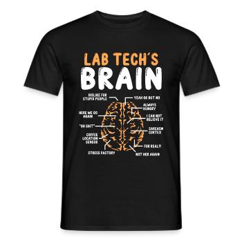 Labratory Technician Brain Lab Scientist Lab Tech - Men's T-Shirt - black - Front - AI Model Male 178 light (178cm)