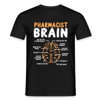 Pharmacist Brain Pharmacy School Graduation Party - Men's T-Shirt - black - Front - AI Model Male 178 light (178cm)