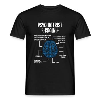 Psychiatre Accessoires Psychiatre Badge Reel - T-shirt homme - noir - Devant - AI Model Male 178 light (178cm)