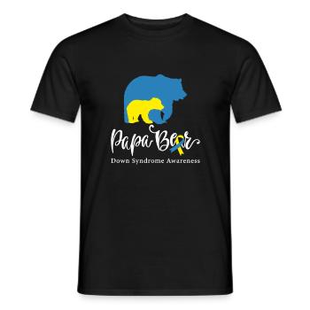 Papa Bear, Down Syndrome Trisomie 21 - Männer T-Shirt - Schwarz - Vorne - AI Model Male 178 light (178cm)