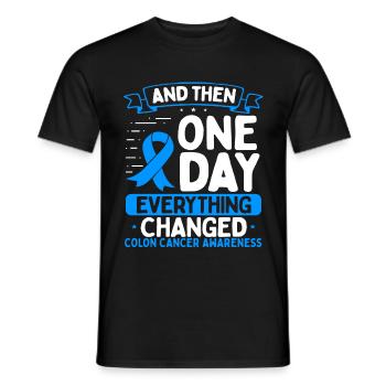 Colon Cancer Awareness Warrior Survivor Ribbon - Männer T-Shirt - Schwarz - Vorne - AI Model Male 178 light (178cm)