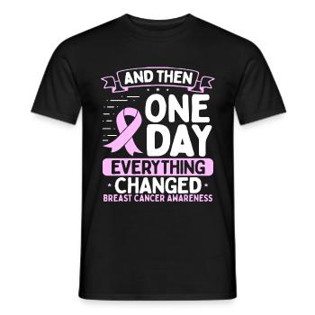 Breast Cancer Awareness Ribbon Changed - Men's T-Shirt - black - Front - AI Model Male 178 light (178cm)