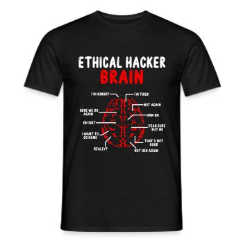 Hacker éthique Cerveau Sécurité en ligne Cyber Hacking - T-shirt homme - noir - Devant - AI Model Male 178 light (178cm)