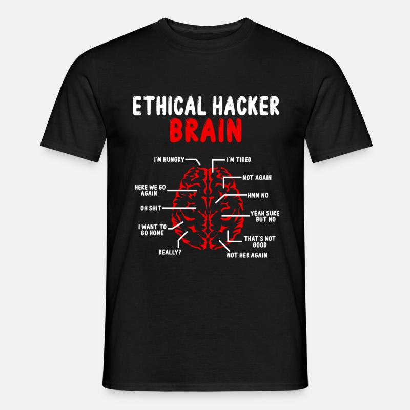 Ethical Hacker Brain Online Security Cyber Hacking - Männer T-Shirt - Schwarz