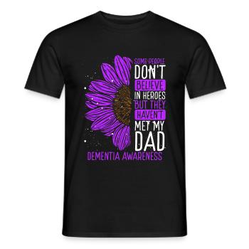 Ruban de sensibilisation à la démence Papa guerrier - T-shirt homme - noir - Devant - AI Model Male 178 light (178cm)