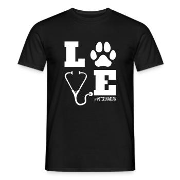 LOVE Veterinary Animal Lovers Veterinarian - Men's T-Shirt - black - Front - AI Model Male 178 light (178cm)