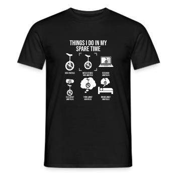 Things I Do My Spare Time Lustiger Einrad Fahrer - Männer T-Shirt - Schwarz - Vorne - AI Model Male 178 light (178cm)